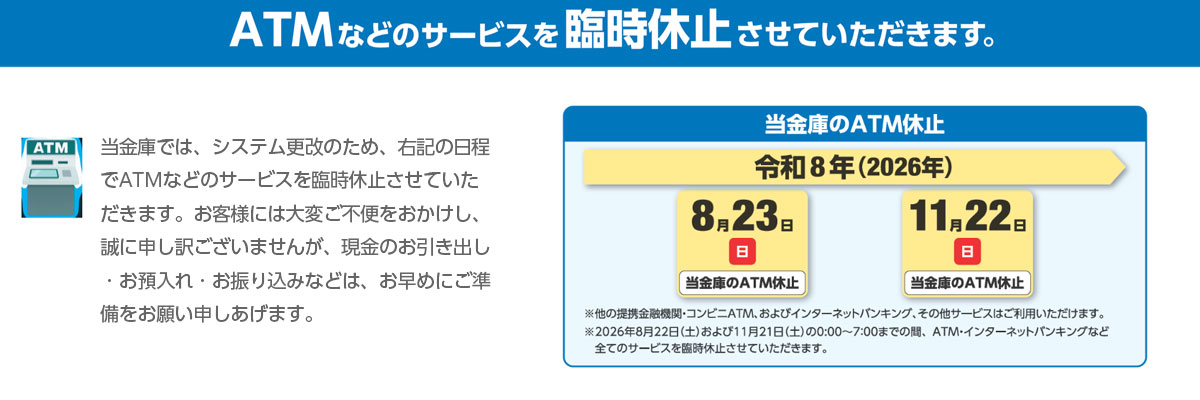 ATM休止2026